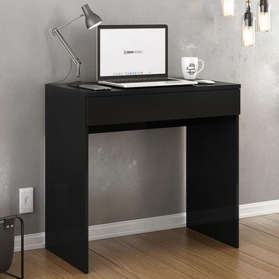 Escrivaninha Retangular Loft Minimalista 1 Gaveta MDF 80CM Preto