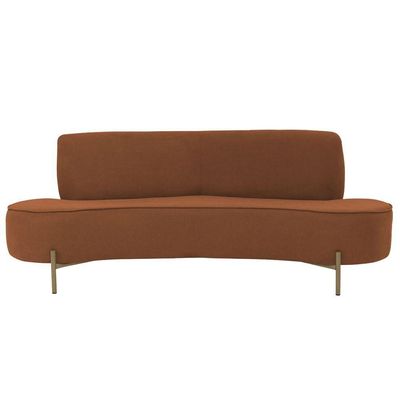 Sofá Orgânico 2 Lugares 150cm Argos Pés Ouro Fosco Linho Terracota - Nexta Casa