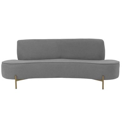Sofá Orgânico 2 Lugares 150cm Argos Pés Ouro Fosco Linho Cinza - Nexta Casa