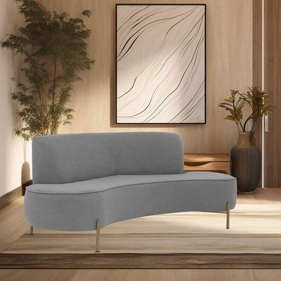 Sofá Orgânico 2 Lugares 150cm Argos Pés Ouro Fosco Linho Cinza - Nexta Casa
