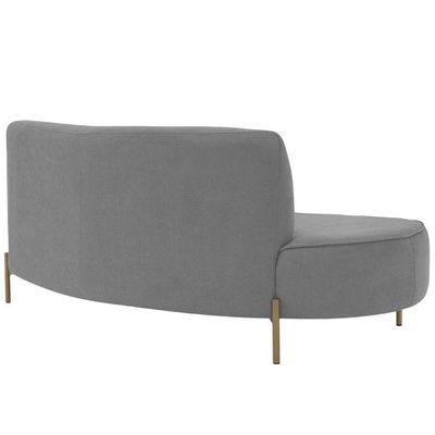 Sofá Orgânico 2 Lugares 150cm Argos Pés Ouro Fosco Linho Cinza - Nexta Casa
