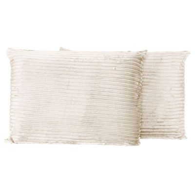 Par De Fronhas Em Manta Canelada 70cm X 50cm - Porta Travesseiro Mantinha Microfibra Cor Palha