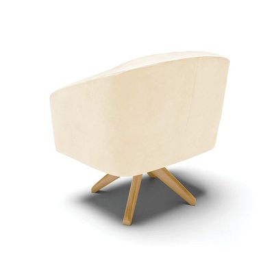 Kit 2 Poltronas Decorativas Stella Giratória Sintético PU Bege D'Rossi