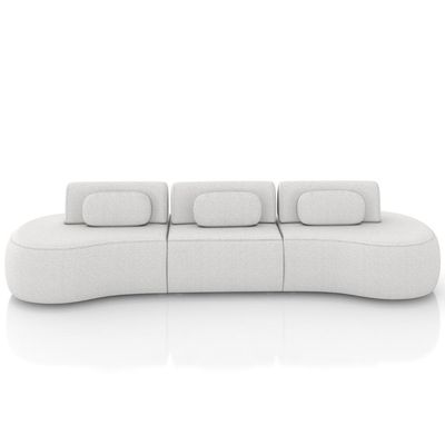 Sofá 4 Lugares 366cm Orgânico Mellanie Boucle Cru Z32 - Mpozenato