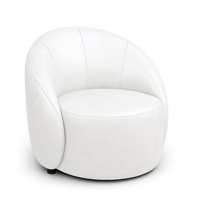 Poltrona Decorativa Orgânica Lua D03 Sintético PU Branco D'Rossi