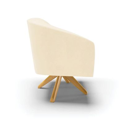 Kit 2 Poltronas Decorativas Stella Giratória Sintético PU Bege D'Rossi