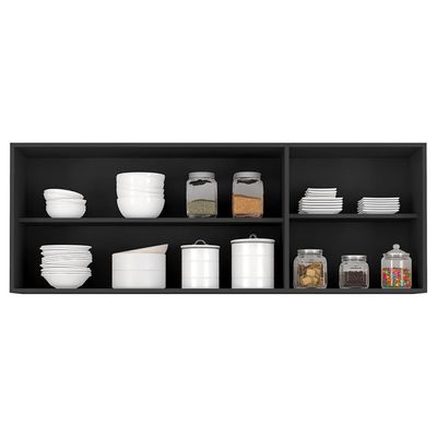 Armário De Cozinha Aéreo 150cm Pérola Z34 Preto - Mpozenato