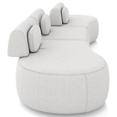 Sofá 4 Lugares 366cm Orgânico Mellanie Boucle Cru Z32 - Mpozenato