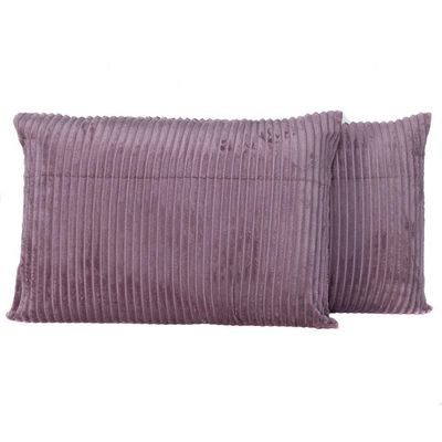 Par De Fronhas Em Manta Canelada 70cm X 50cm - Porta Travesseiro Mantinha Microfibra Cor Rosê
