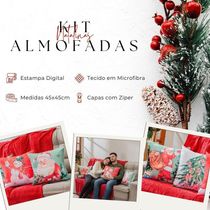 Kit Com 4 Capas De Almofadas Estampadas Natalinas 45cm X 45cm - Verde