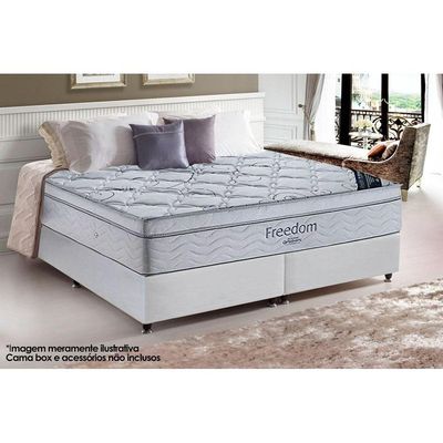 Colchão King Espuma Viscoelástico Ortobom Molas Ensacadas Freedom 186x198x32