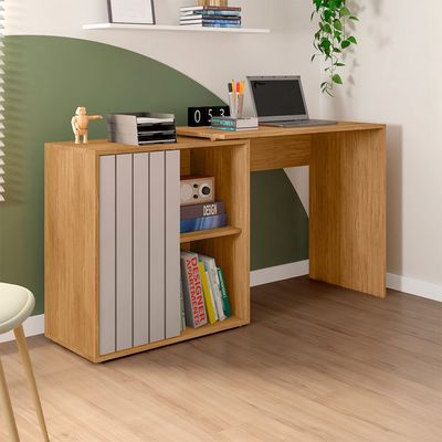 Mesa de Computador Future com Porta de Correr Caemmun Marrom