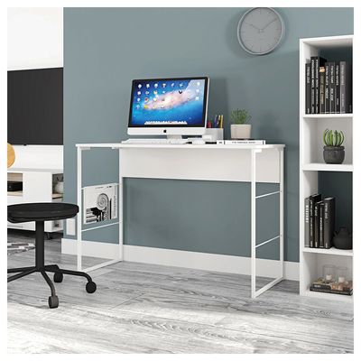 Mesa De Estudo Fabrick Computador Escritório 120cm Caemmun Branco