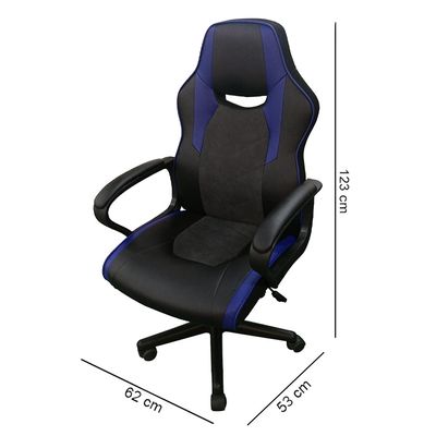 Cadeira Gamer Escritório Ergonômica Giratoria Overx Pro Opt Azul