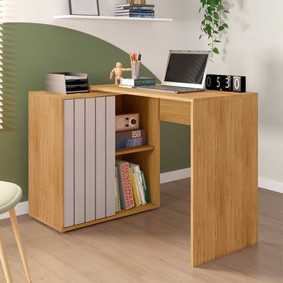 Mesa de Computador Future com Porta de Correr Caemmun Marrom