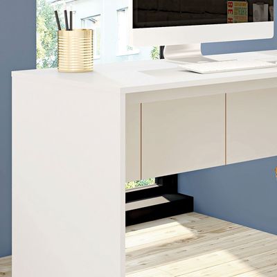 Mesa De Computador Cubic 90cm Caemmun Branco