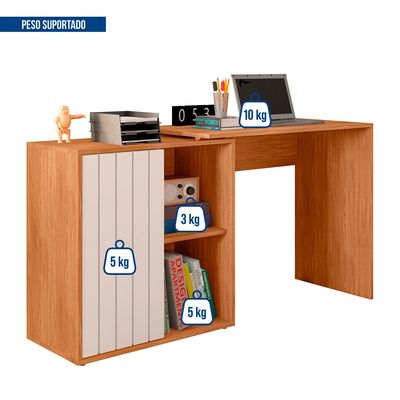Mesa Future para Escritório Office Caemmun Marrom