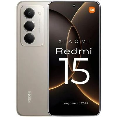 Smartphone Xiaomi Redmi 15 8GB 256GB Tela 6,9" 144Hz, Bateria 7.000 mAh, 50 MP Cinza