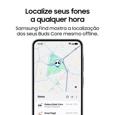 Fone de Ouvido Samsung Galaxy Buds Core Intra-auricular Bluetooth Cancelamento de Ruído IA Preto