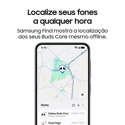 Fone de Ouvido Samsung Galaxy Buds Core Intra-auricular Bluetooth Cancelamento de Ruído IA Preto