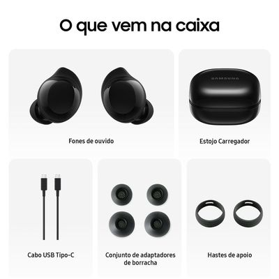 Fone de Ouvido Samsung Galaxy Buds Core Intra-auricular Bluetooth Cancelamento de Ruído IA Preto