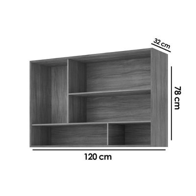 Armário Aéreo Cozinha Modulado Celeste C/ 2 Portas 120cm Cinamomo/platina - Mgm