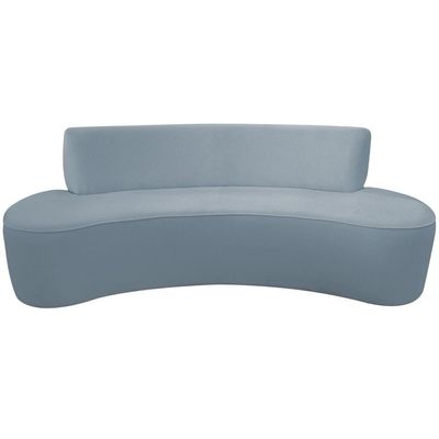 Sofá Orgânico 03 Lugares 180cm Mônaco Bouclé Azul Claro - Nexta Casa