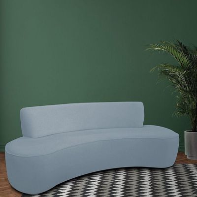 Sofá Orgânico 03 Lugares 180cm Mônaco Bouclé Azul Claro - Nexta Casa