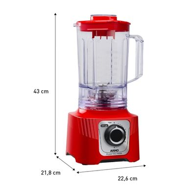 Liquidificador LN63 Power Max 2200W Jarra 3,1 Litros Arno Vermelho / 220V