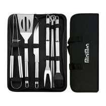 Kit Churrasco 9 Peças Aço Inox+bolsa Com Alça Alta Qualidade