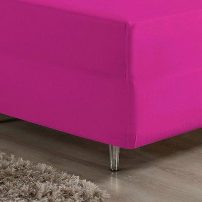 Lençol Com Elástico King Nobre 1 Peça Luva De Box 55cm De Altura Malha 100% Algodão - Pink