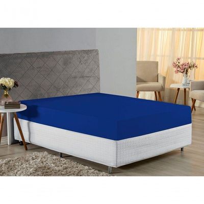 Lençol Com Elástico Queen Nobre 1 Peça 30cm De Altura Malha 100% Algodão - Royal