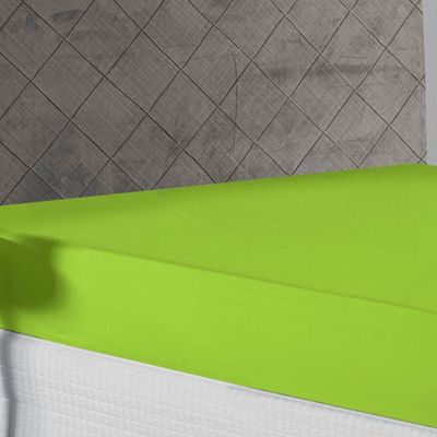 Lençol Com Elástico Queen Nobre 1 Peça 30cm De Altura Malha 100% Algodão - Pistache