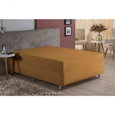 Lençol Com Elástico Casal Nobre 1 Peça Luva De Box 55cm De Altura Malha 100% Algodão - Cobre