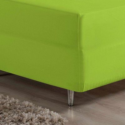 Lençol Com Elástico Casal Nobre 1 Peça Luva De Box 55cm De Altura Malha 100% Algodão - Pistache