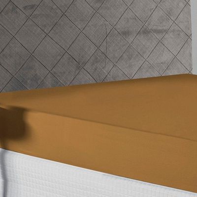 Lençol Com Elástico King Nobre 1 Peça 30cm De Altura Malha 100% Algodão - Cobre