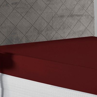 Lençol Com Elástico Casal Nobre 1 Peça 30cm De Altura Malha 100% Algodão - Vinho