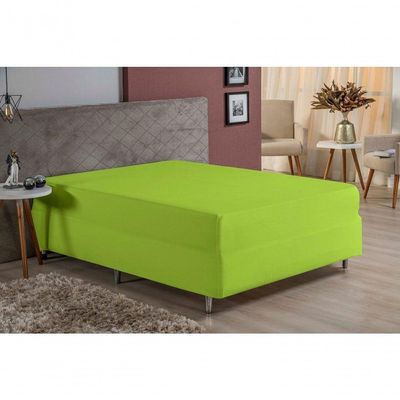 Lençol Com Elástico Casal Nobre 1 Peça Luva De Box 55cm De Altura Malha 100% Algodão - Pistache