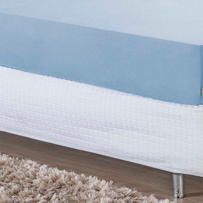 Lençol Com Elástico Solteirão Nobre 1 Peça 30cm De Altura Malha 100% Algodão - Azul-bebê