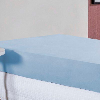Lençol Com Elástico Solteirão Nobre 1 Peça 30cm De Altura Malha 100% Algodão - Azul-bebê