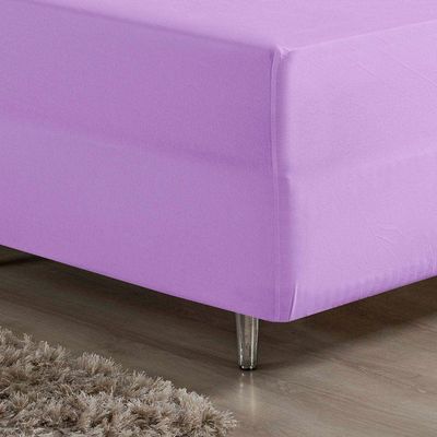 Lençol Com Elástico Casal Nobre 1 Peça Luva De Box 55cm De Altura Malha 100% Algodão - Lilás