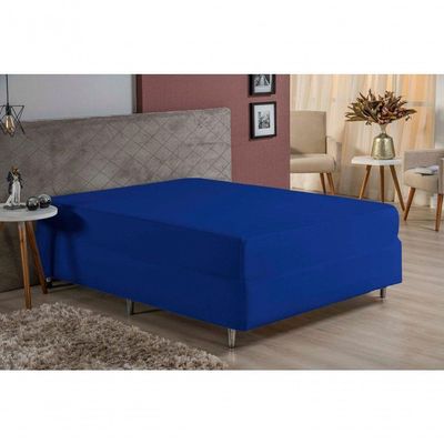 Lençol Com Elástico Casal Nobre 1 Peça Luva De Box 55cm De Altura Malha 100% Algodão - Royal