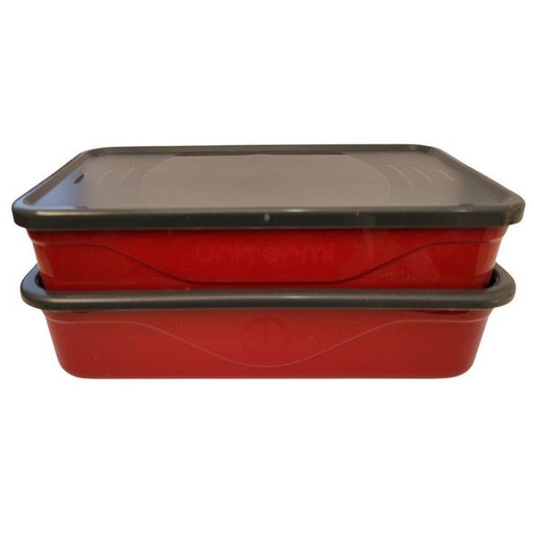Marmita Fit Dupla 1,3l Vermelho Com Talher - Unitermi