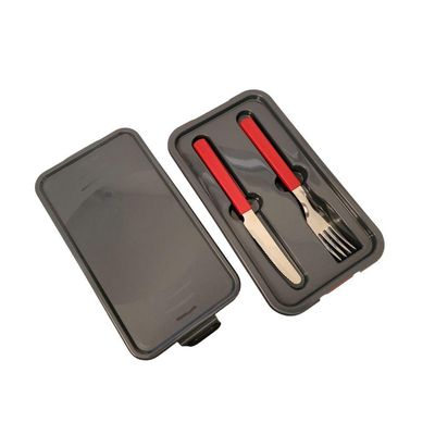 Marmita Fit Dupla 1,3l Vermelho Com Talher - Unitermi