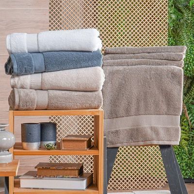 Toalha de Rosto Relative Zero Torção 50x80CM 100% Algodão 500g-m² Bege