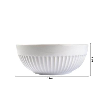 Bowl Tigela Branca Canelada 630ml Média Assar Servir Germer