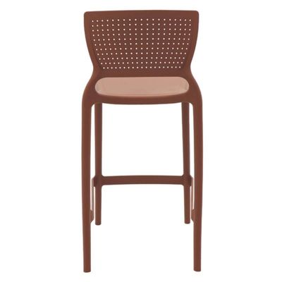 Jogo 4 Banquetas Plásticas Tramontina Summa Safira Cadeiras Altas com Encosto Terracota Bancada Bar