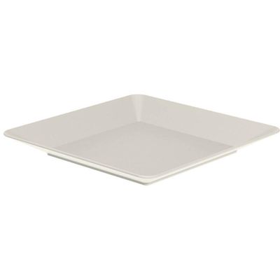 Prato Plástico Quadrado Bege Sobremesa Saladas 22,5cm Ou Avulso Para Servir