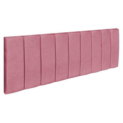 Kit Cabeceira Painel E Calçadeira Recamier Baú Queen 1,60m Holanda Suede Rosa - Pallazio