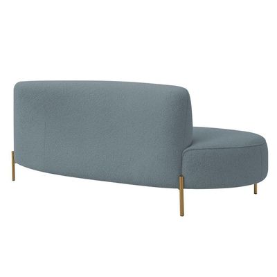 Sofá Orgânico 2 Lugares 150cm Argos Pés Ouro Fosco Bouclé Azul Claro - Nexta Casa